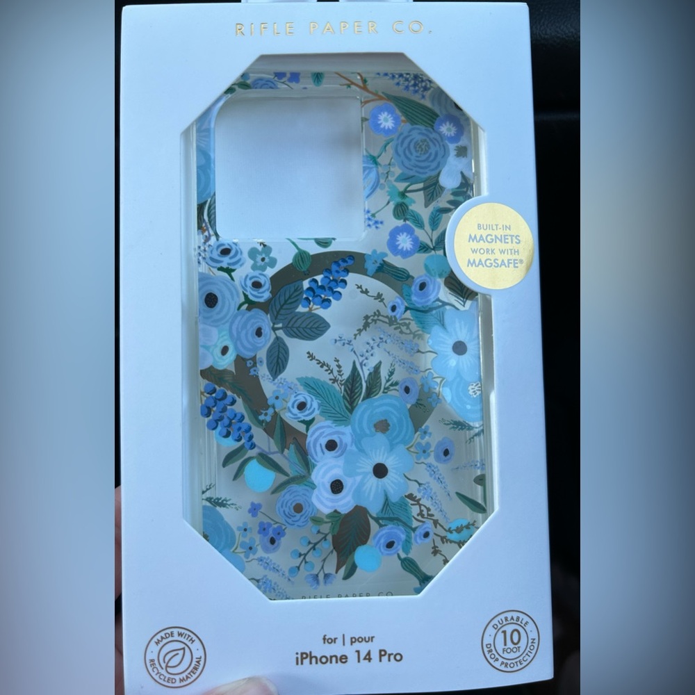 Brand new. Rifle Paper Co case & Belkin screen protector for iPhone 14 Pro.